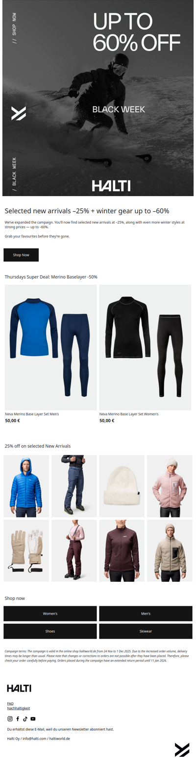 Right now: 25% off selected new arrivals — and Black Week continues with up to 60% off