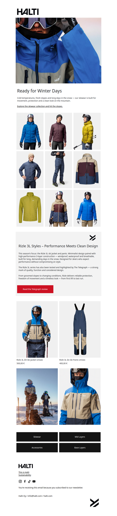 Skiwear for the Season — Ready for Winter Days