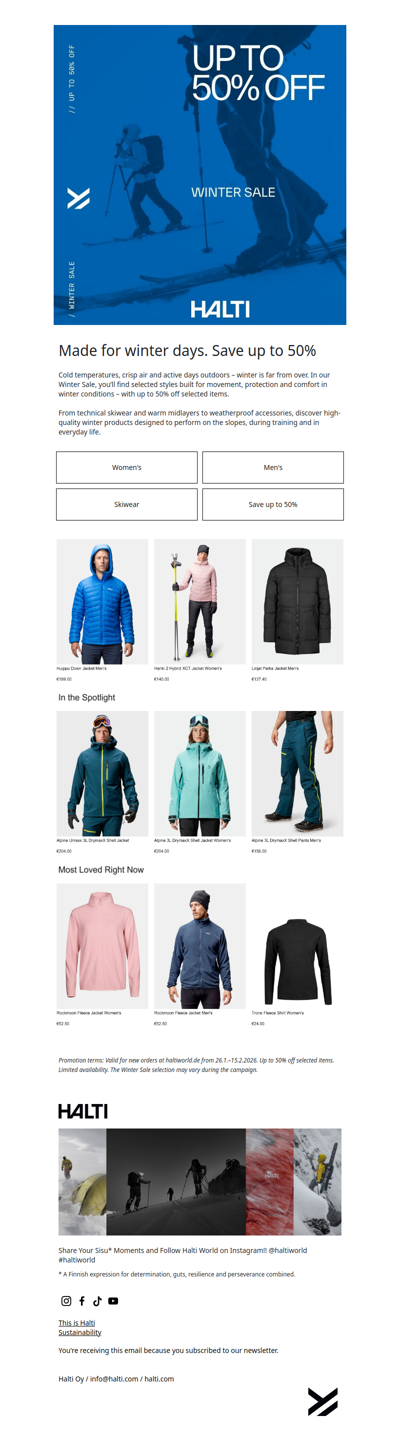 Winter Sale is on – save up to 50%