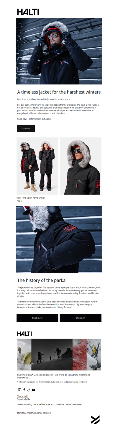 Halti 1976 Dow Parka – Back in stock!