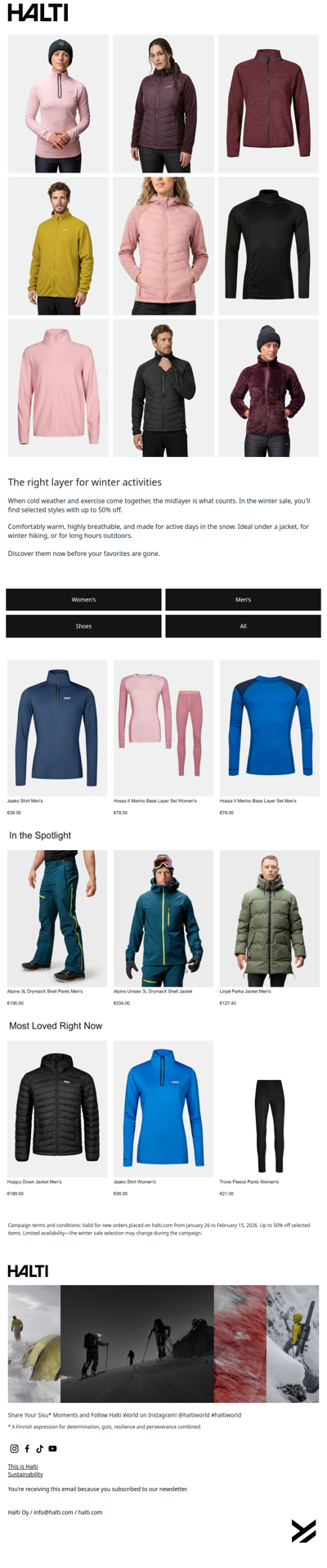 Winter Sale – Mid-layers up to 50% off