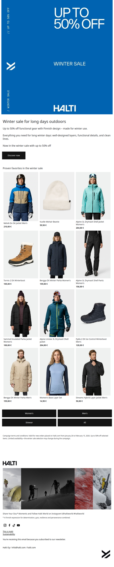 Winter Sale – up to 50%