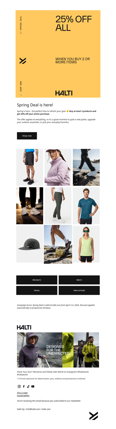 Spring Deal is here – 25% off