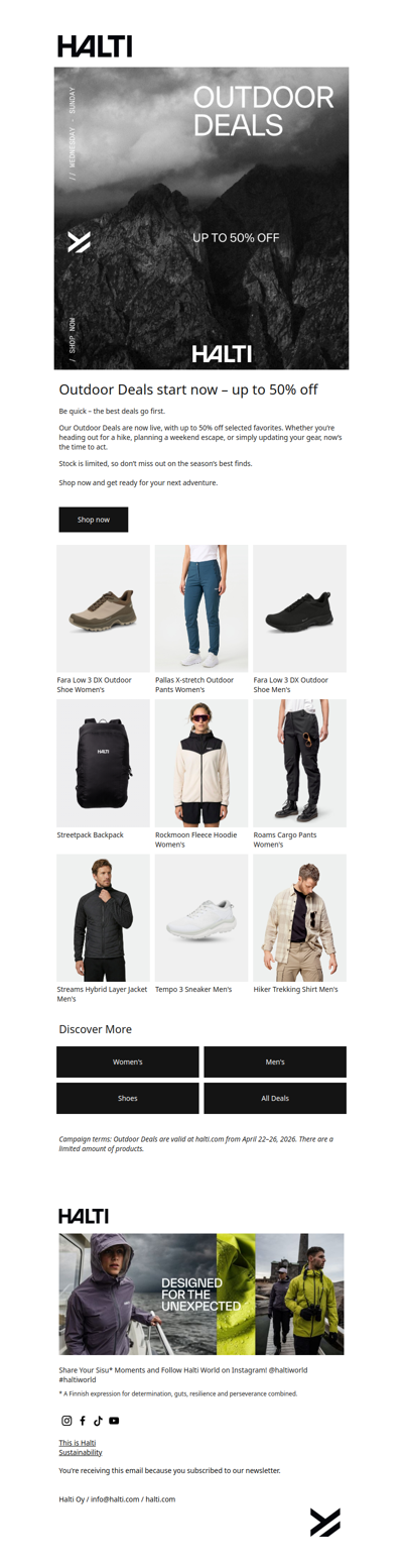 Outdoor Deals start now!