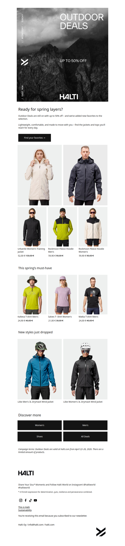 Ready for spring layers? Up to 50% off