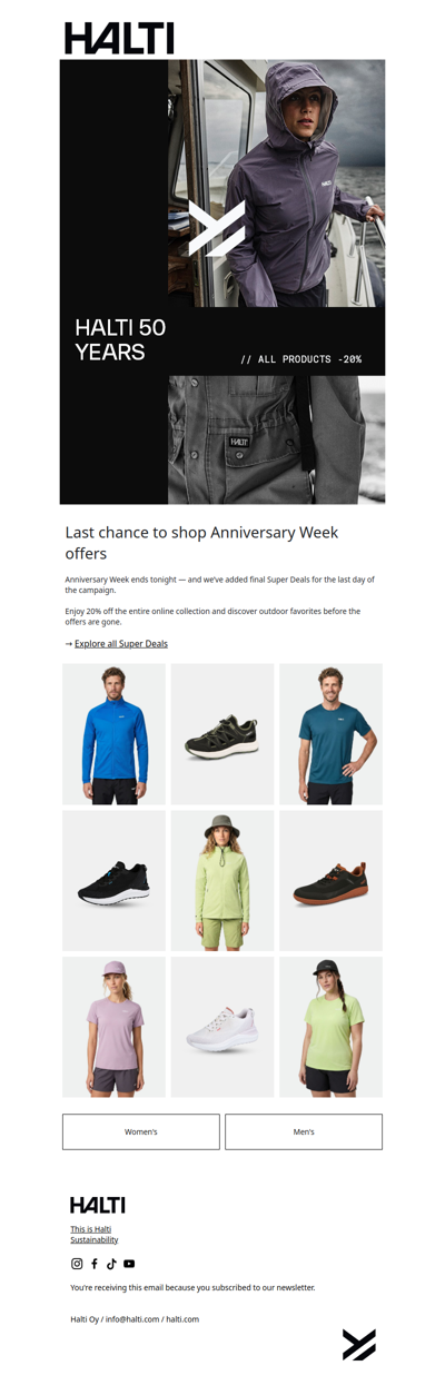Last chance to shop Anniversary Week offers