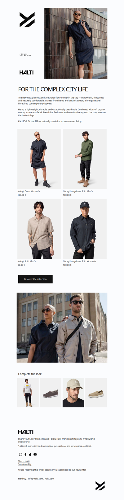 New: Citywear in hemp and organic cotton