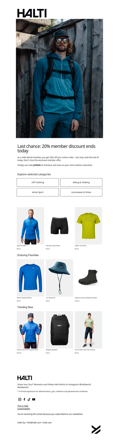 Last chance: 20% member discount ends today