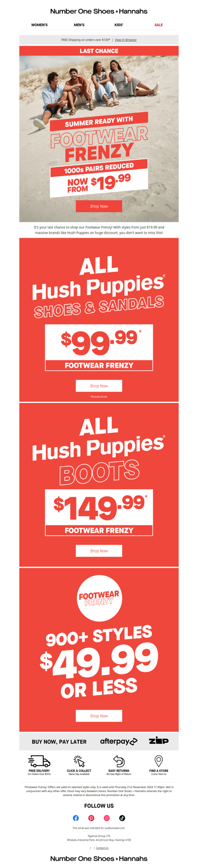 LAST CHANCE for Footwear Frenzy!