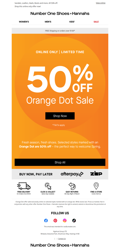 Orange Dot = 50% Off 🔥