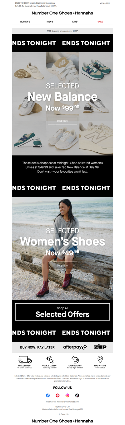 ENDS TONIGHT! New Balance $99.99