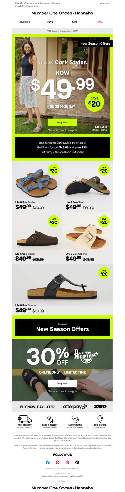 Cork favourites now $49.99 – Save $20