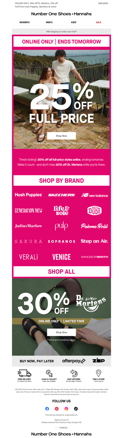 25% off Full Price ENDS TOMORROW!