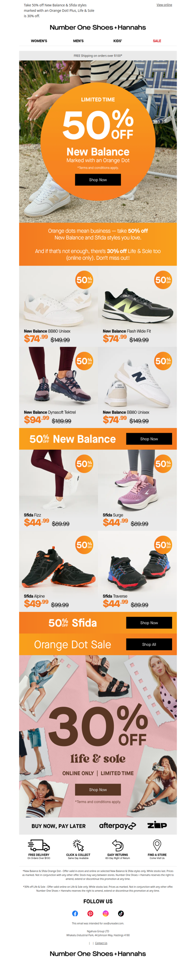 50% OFF NEW BALANCE & SFIDA