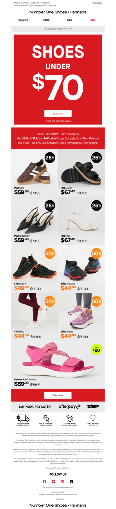 25–50% Off Shoes – Ends Tomorrow!