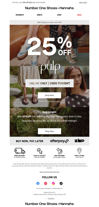 25% Off Pulp. ENDS TONIGHT!