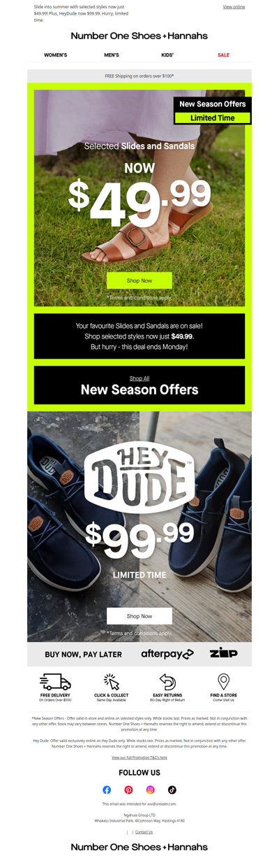 Sandals & Slides now $49.99!