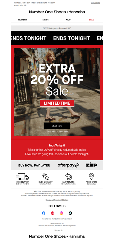 ENDS TONIGHT: 20% OFF SALE!