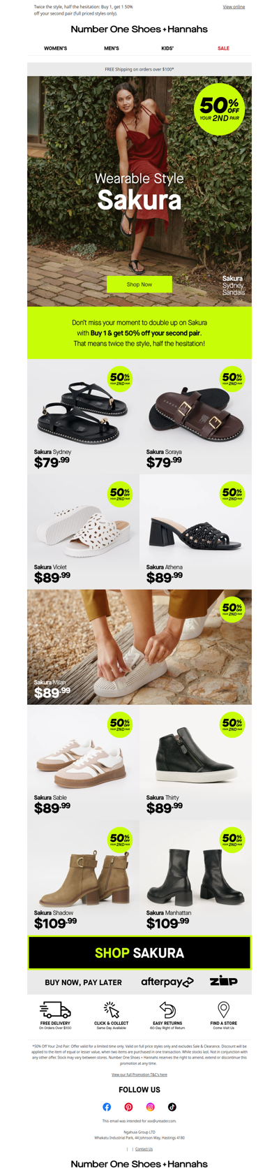 Sakura: 50% Off Your Second Pair!