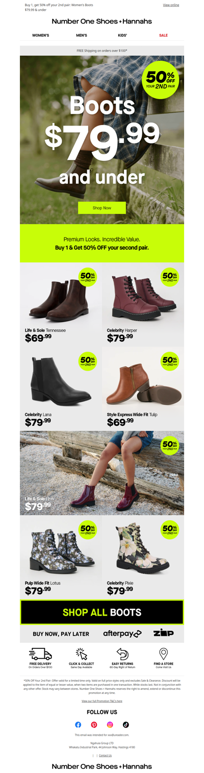 Boots for $79.99 or less! 👢