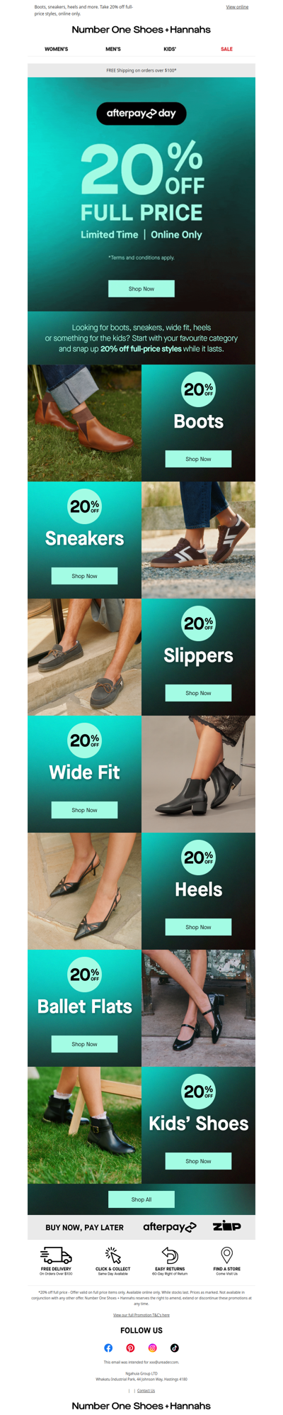 20% off Boots, Heels + More!
