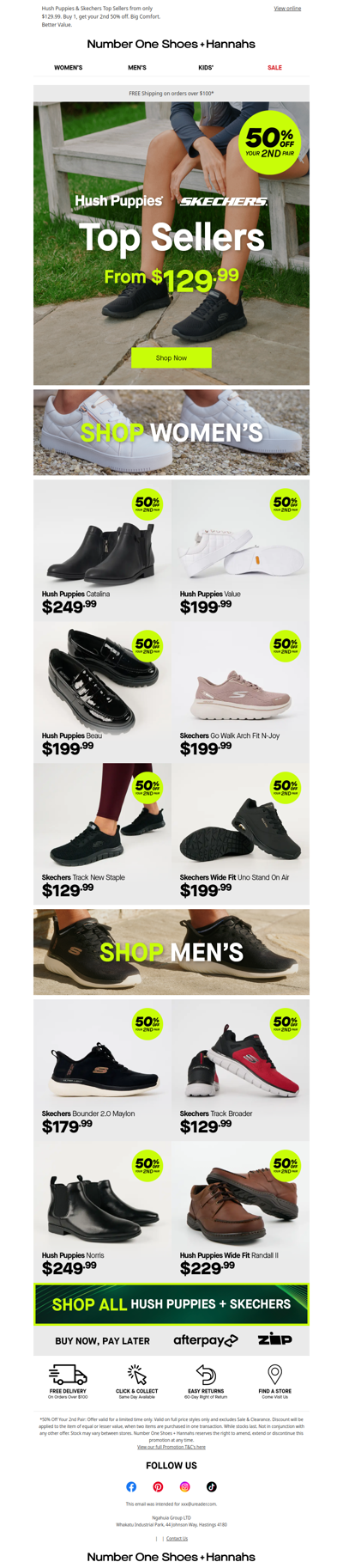 Hush Puppies & Skechers Flying Out