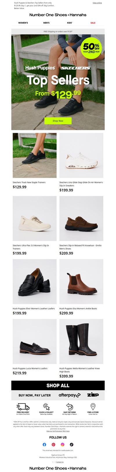 Hush Puppies & Skechers Flying Out