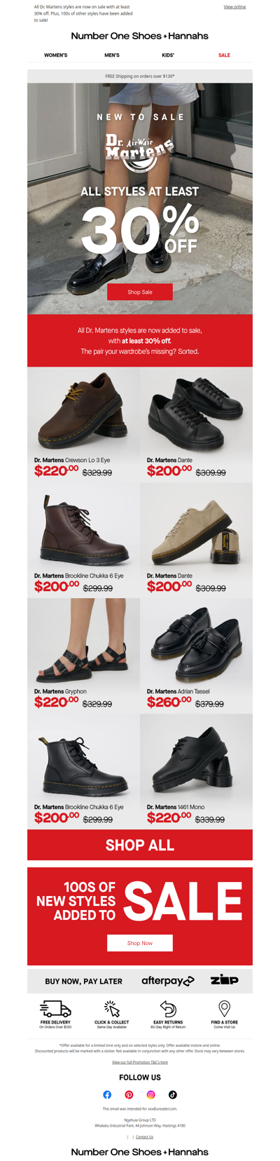 At least 30% off Dr. Martens 🎉