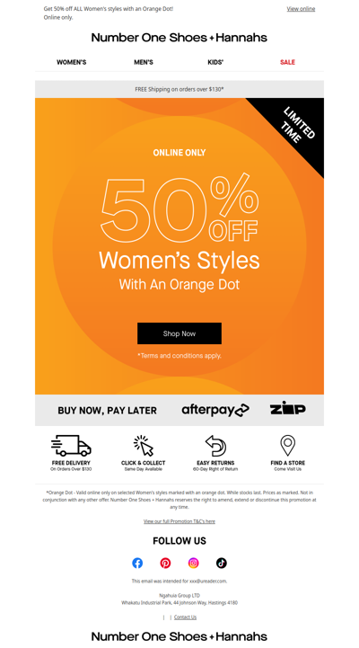 50% OFF WOMEN'S ORANGE DOT 🟠