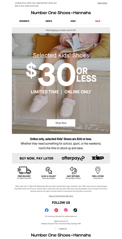 Kids' Shoes $30 or Less!