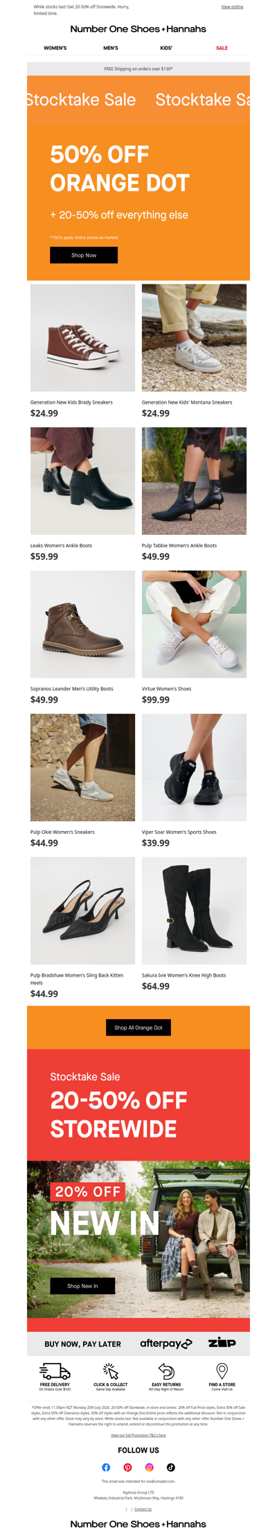 50% off Orange Dot 🟠 Shoes from $24.99!