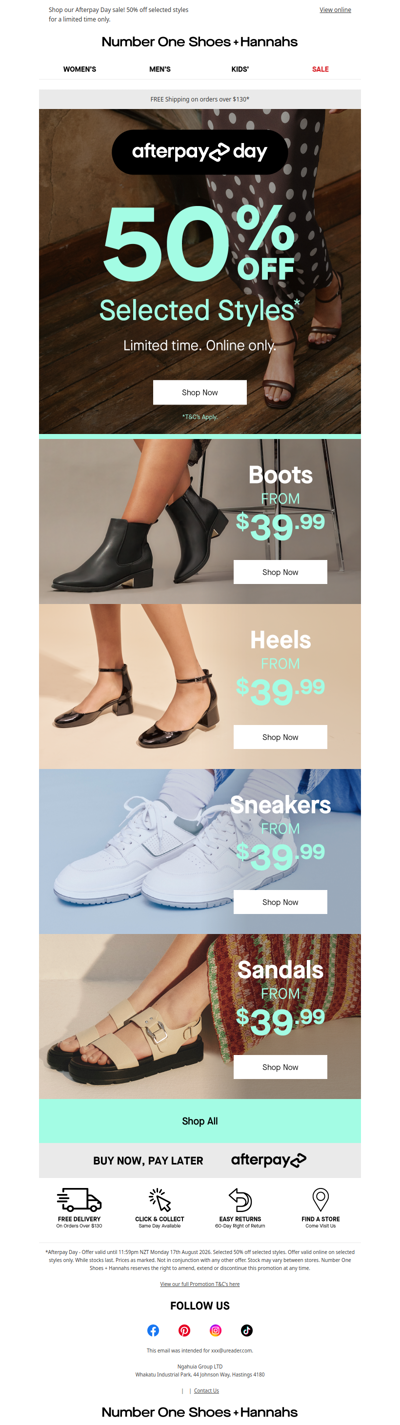 Boots, Heels + Sneakers from $39.99!