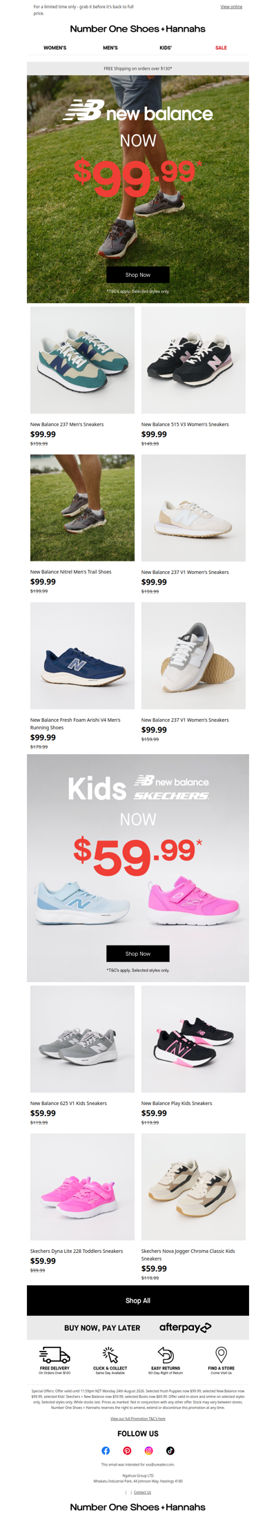 PSA: New Balance is $99.99 right now