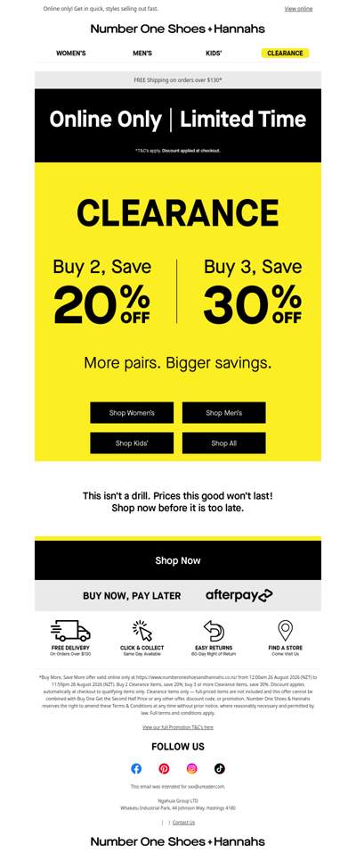Up to an EXTRA 30% OFF Clearance ❤️‍🔥
