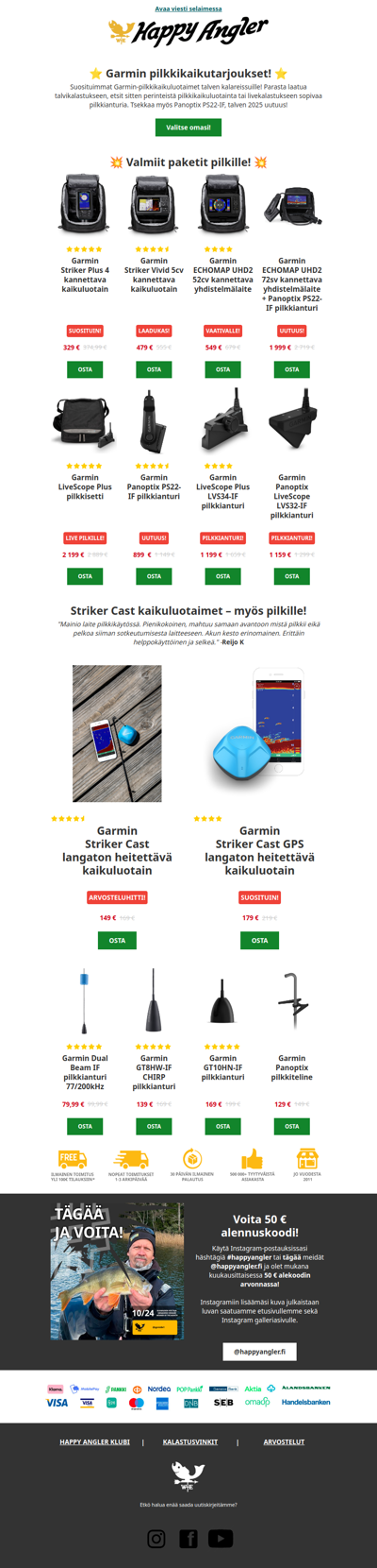 ⭐ Garmin pilkkikaikutarjoukset! ⭐