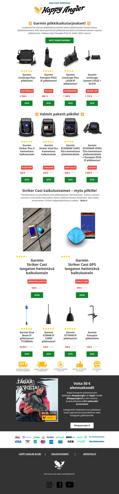 ⭐ Garmin pilkkikaiut heti toimitukseen 🚚