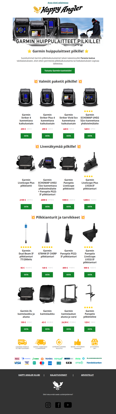 💥 Garmin huippulaitteet pilkille!