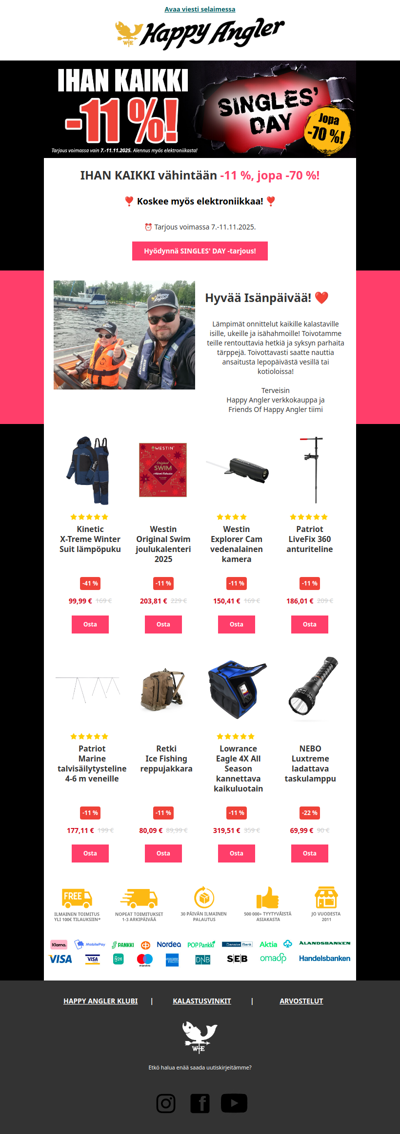 ❤️Hyvää Isänpäivää! ❤️ SINGLES' DAY: Ihan KAIKKI vähintään -11 %, jopa -70 %❣️