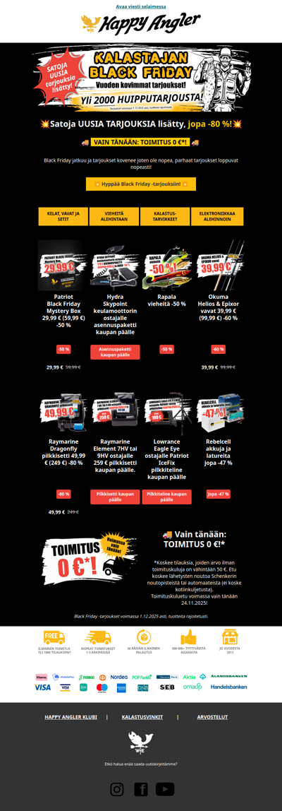 VAIN TÄNÄÄN: TOIMITUS 0 €*! Satoja uusia tuotteita lisätty! 🔥