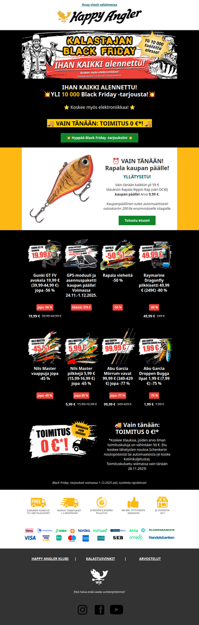 💥 IHAN KAIKKI alennettu! TÄNÄÄN toimitus 0 €* ja Rapala kaupan päälle! 💥