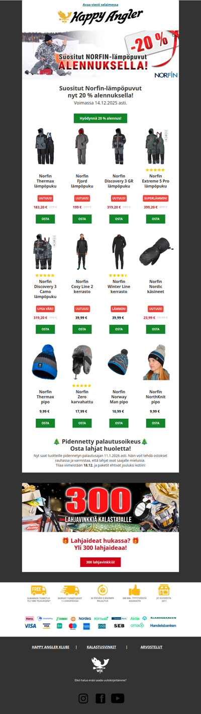 🎁 Norfin lämpöpuvut -20 %