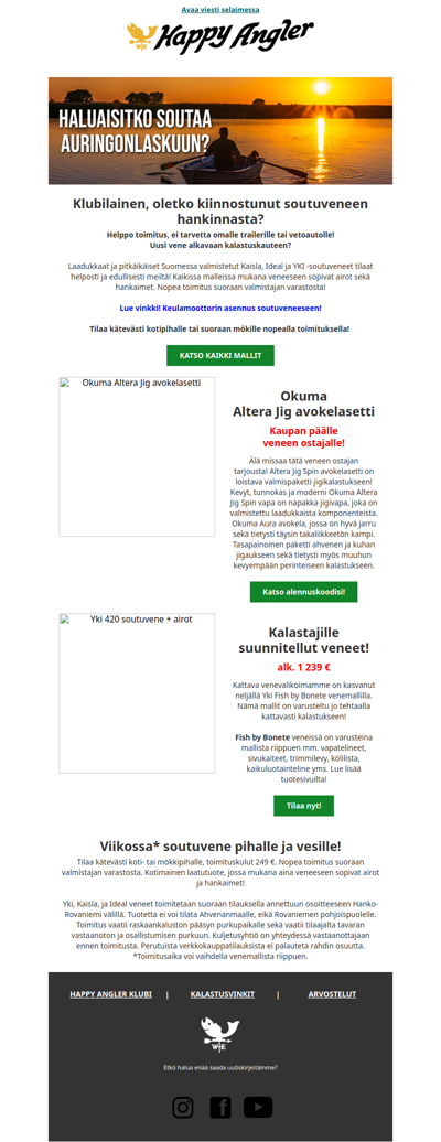 Klubilainen, oletko kiinnostunut soutuveneen hankinnasta?