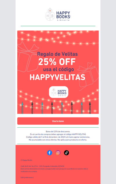 🎄 ¡Un regalo especial para ti: 25% OFF con HAPPYVELITAS!