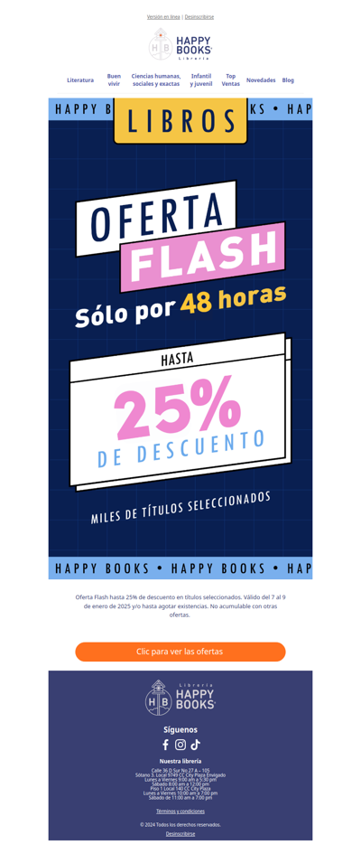 📚¡Hoy es el día para tu próxima lectura favorita! Hasta 25% OFF 🛍️