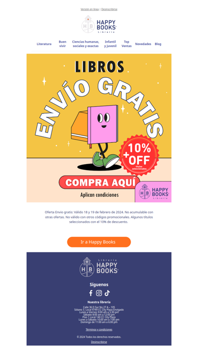 📦 ¡Este 18 y 19 de febrero, envío gratis + 10% OFF en libros seleccionados! 📚✨