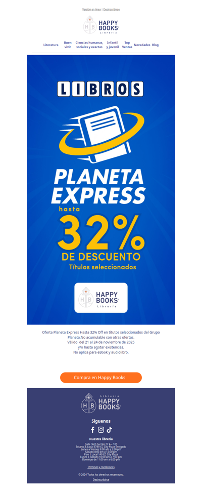 PLANETA EXPRESS: hasta 32% OFF 📚