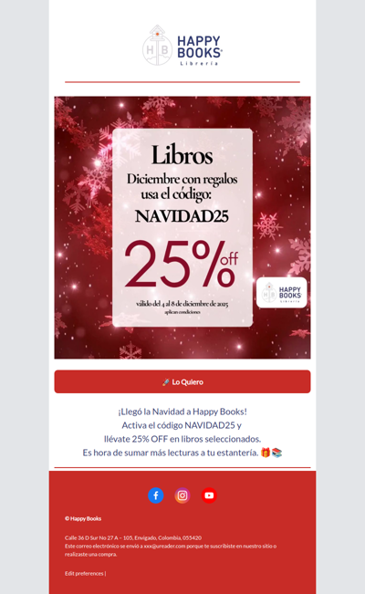 Usa tu código NAVIDAD25 y adelanta tus regalos 🎁