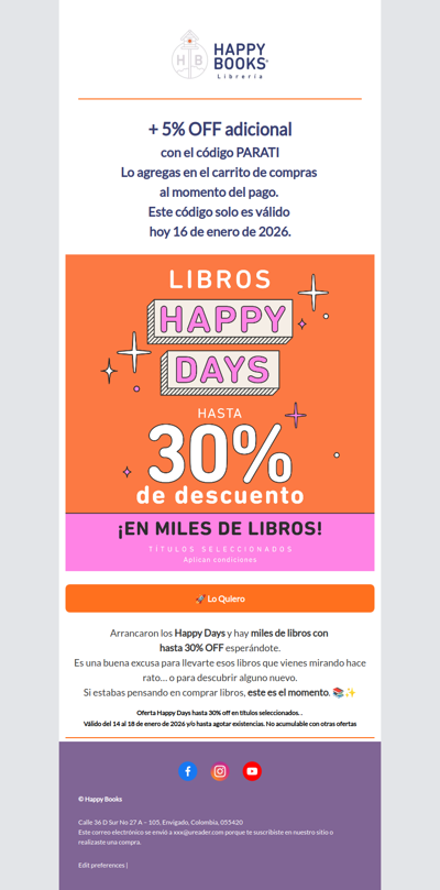 Solo por hoy: un 5% extra para ti 📚