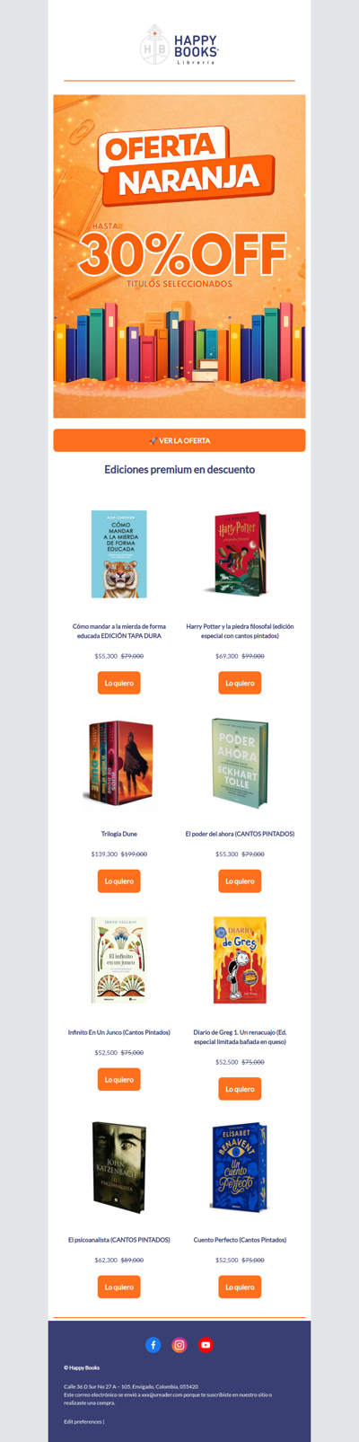 Oferta Naranja: hasta 30% OFF