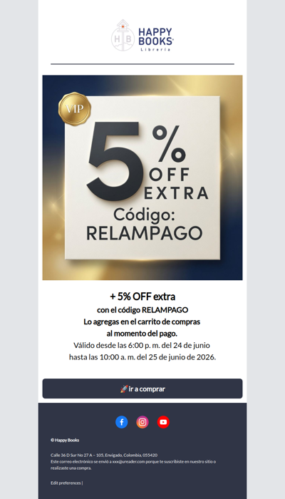 ⚡Solo para suscriptores: 5% extra con RELAMPAGO